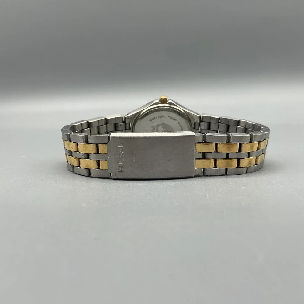 Pulsar Womens Watch 24mm Two-Tone Stainless V501-X355 New Battery 6.25
